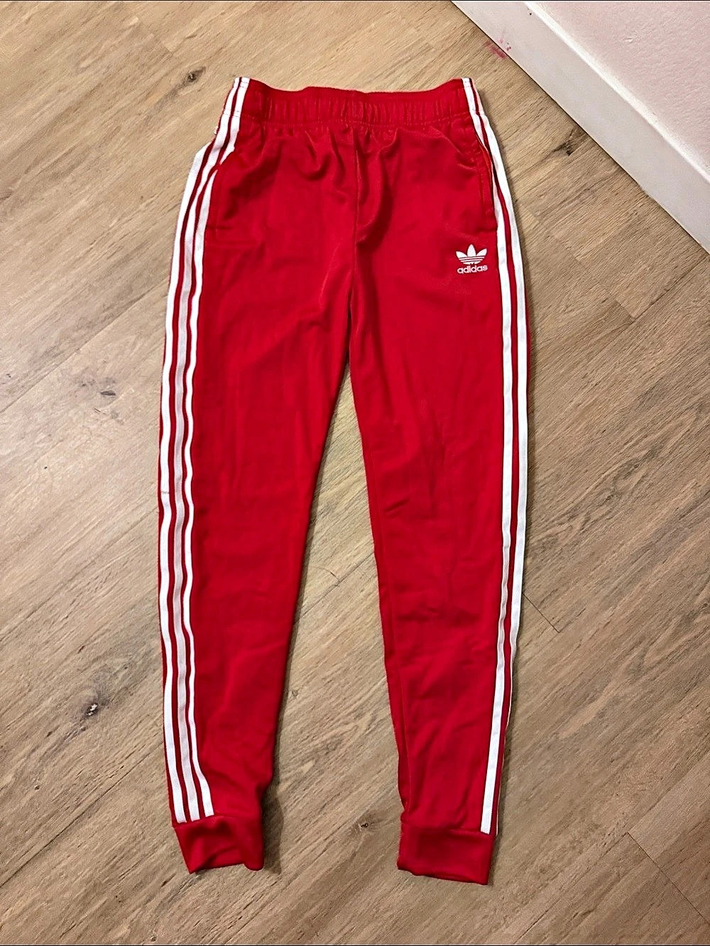 adidas Adicolor Superstar Track Pants Red & White Boys XL 14-16